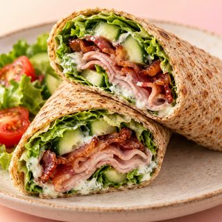 Jednoduchý fitness wrap se šunkou a slaninou