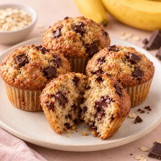 Banánové muffiny s proteinem a čokoládou