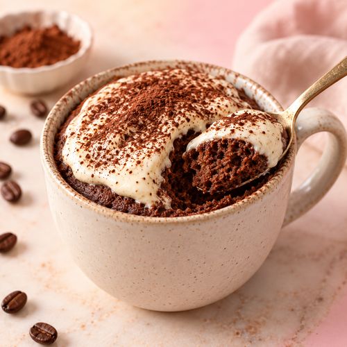 Tiramisu mug cake – proteinová verze